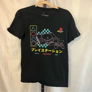 Sony Playstation Black and Neon T-Shirt, size Small
